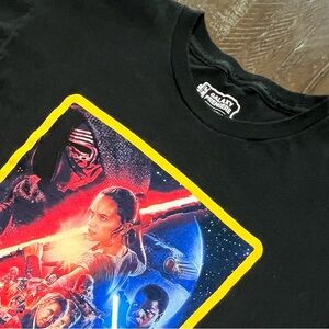 Star Wars The Force Awakens Poster Black T-Shirt (Adult X-Large)